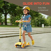 Brown Mini 3 Wheel Scooter for Kids - Yellow - image 2