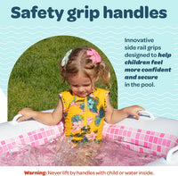 3-in-1 Inflatable Baby Pool, Safety Secure Grip Handles - 65" Rectangular Playful Pink - image 3