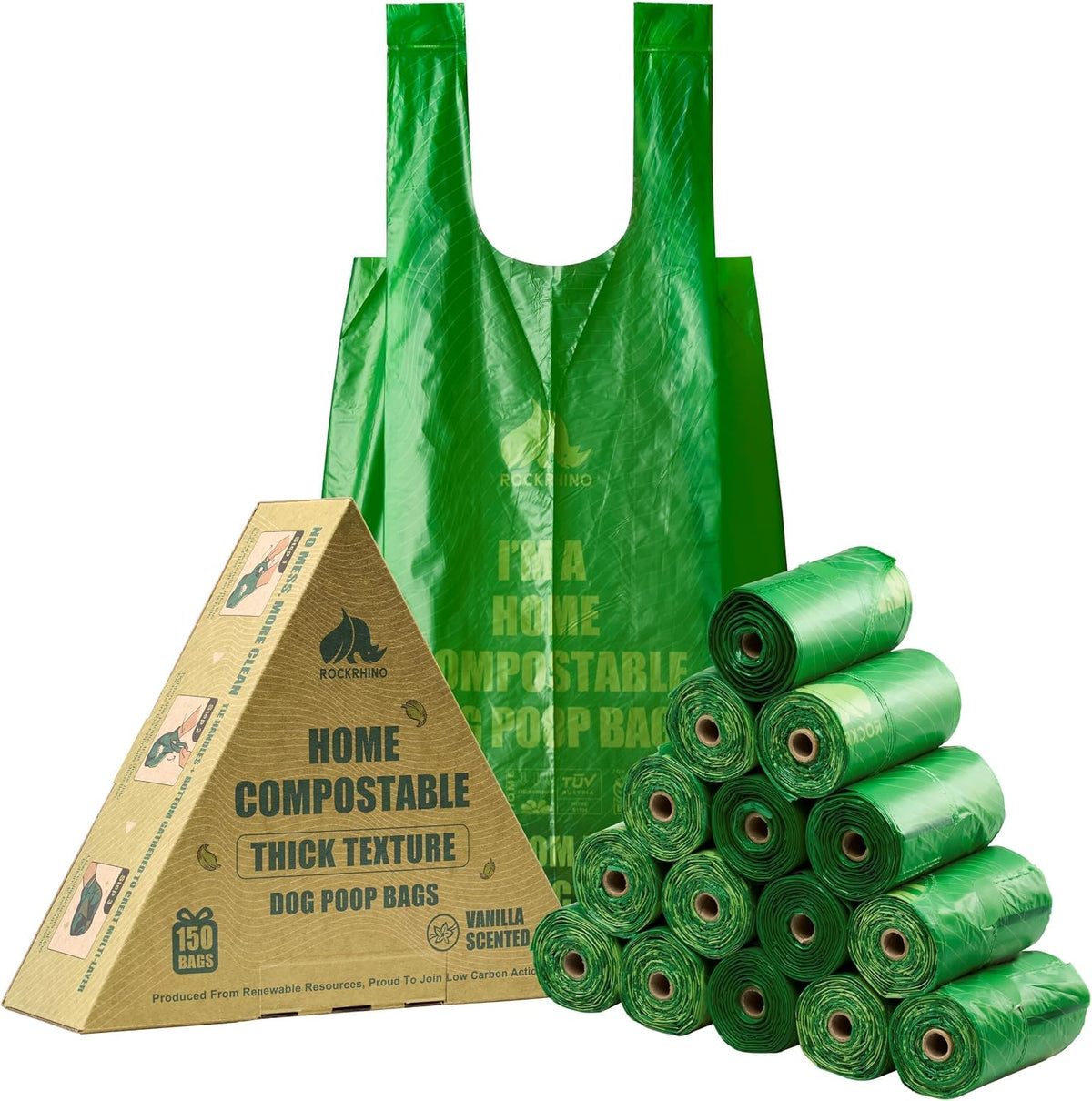 RockRhino XL Dog Poop Bags for Large & Extra Large Dogs - 1 Count (Pack of 150)