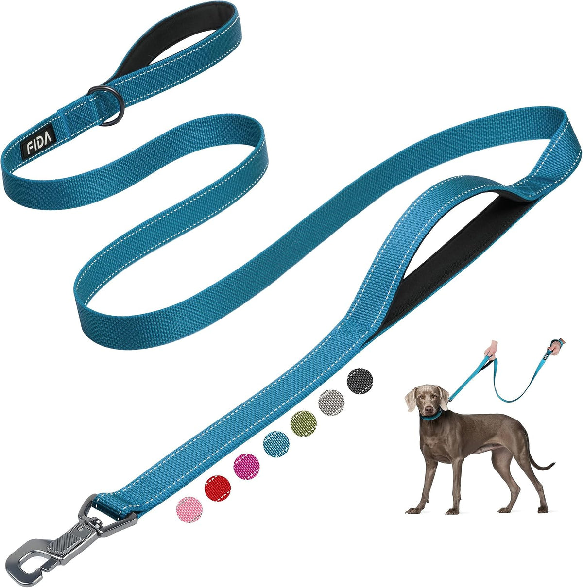 Fida Heavy Duty Dog Leash for Medium Large Dogs - 6 Feet (Pack of 1) / Blue