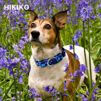 Hikiko Martingale Dog Collar Without Buckle - Navy Blue Flower / Large - image 3