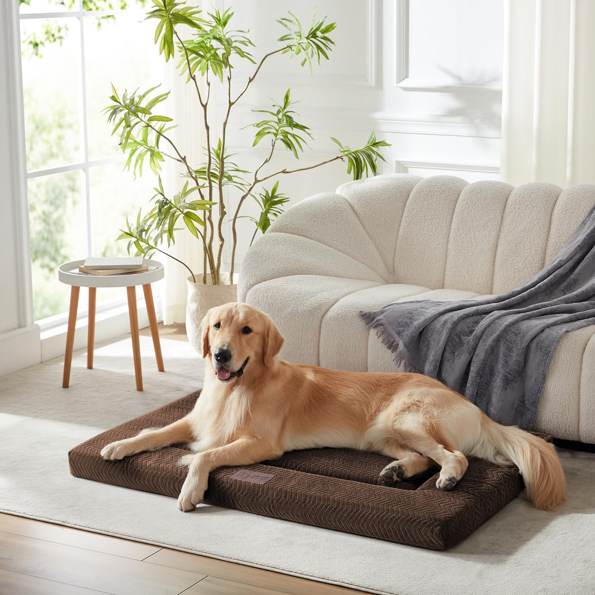 Dog Bed for Crate, Medium/Large Dogs Crate Bed - 42.0"L x 27.0"W x 1.6"Th / Brown - image 3