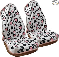 Car Seat Cover Protector Front Seats,for Gym Workout,Running,Swimming,Beach and Hiking,Waterproof Sweat Towel Bucket Seat Covers for Cars SUV Trucks (Leopard Print, 2Pcs)
