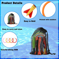 Leislam 16 piece pool diving toys with dive rings, dive sticks, dive gems and storage bag - view 10