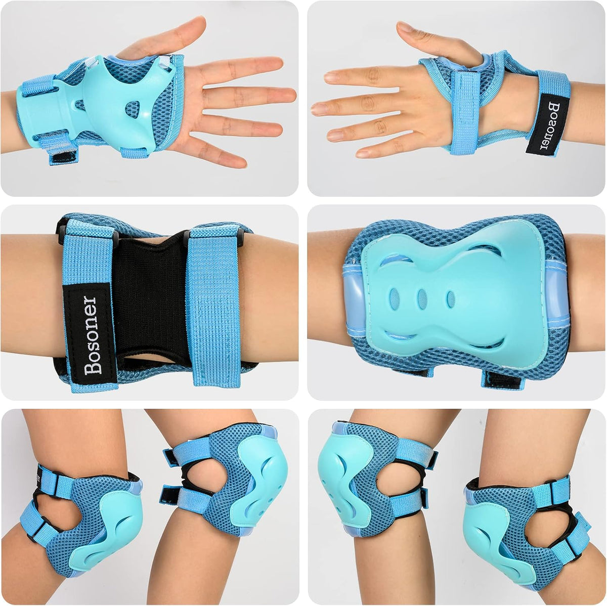 BOSONER knee pads for kids set with elbow pads and wrist guards - view 21