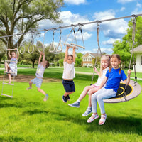 Hapfan 50 ft Ninja Warrior Obstacle Course Swing Set for Kids Outside – Fun for Kids & Family - 60 FT / Beige - image 2