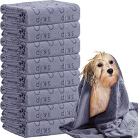 Peryiter 8 Pcs Dog Drying Towels Bulk 55'' x 28'' Pet Grooming - Grey