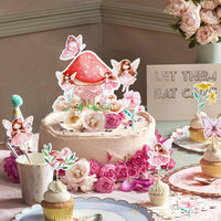 SAMOKA fairy cupcake toppers, 24 card paper picks on wooden sticks in 6 fairy designs - view 8