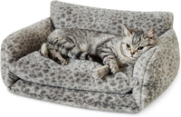 Hollypet Cat Bed Small Dog Orthopedic Couch Beds for Pets up to – Essentials for Cats - 21"L x 15"W x 8"Th / Snow Leopard
