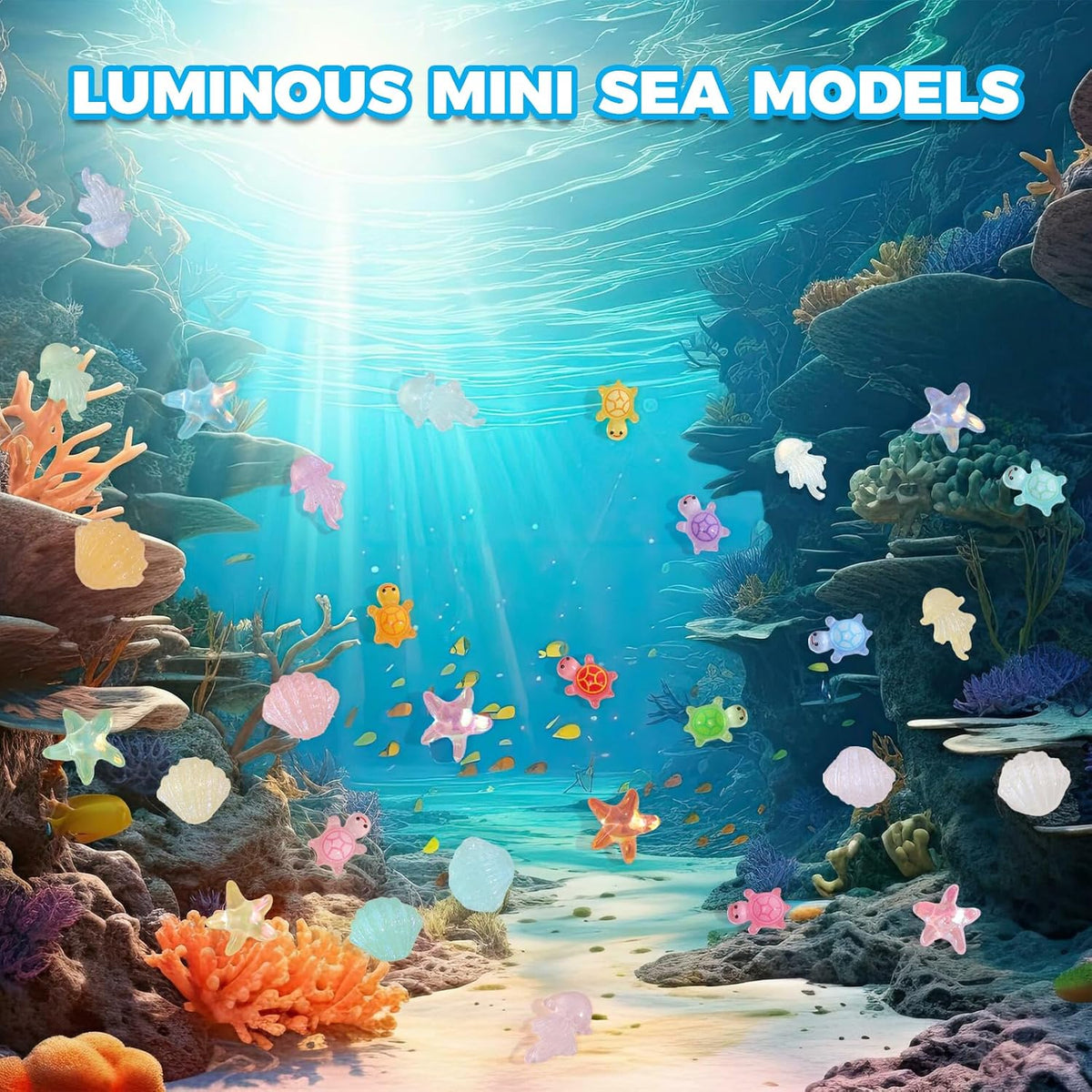 200pcs Mini Resin Ladybug Decor Tiny Ladybug for Crafts Dollhouse - 400pcs Luminous Mini Sea Models - image 3