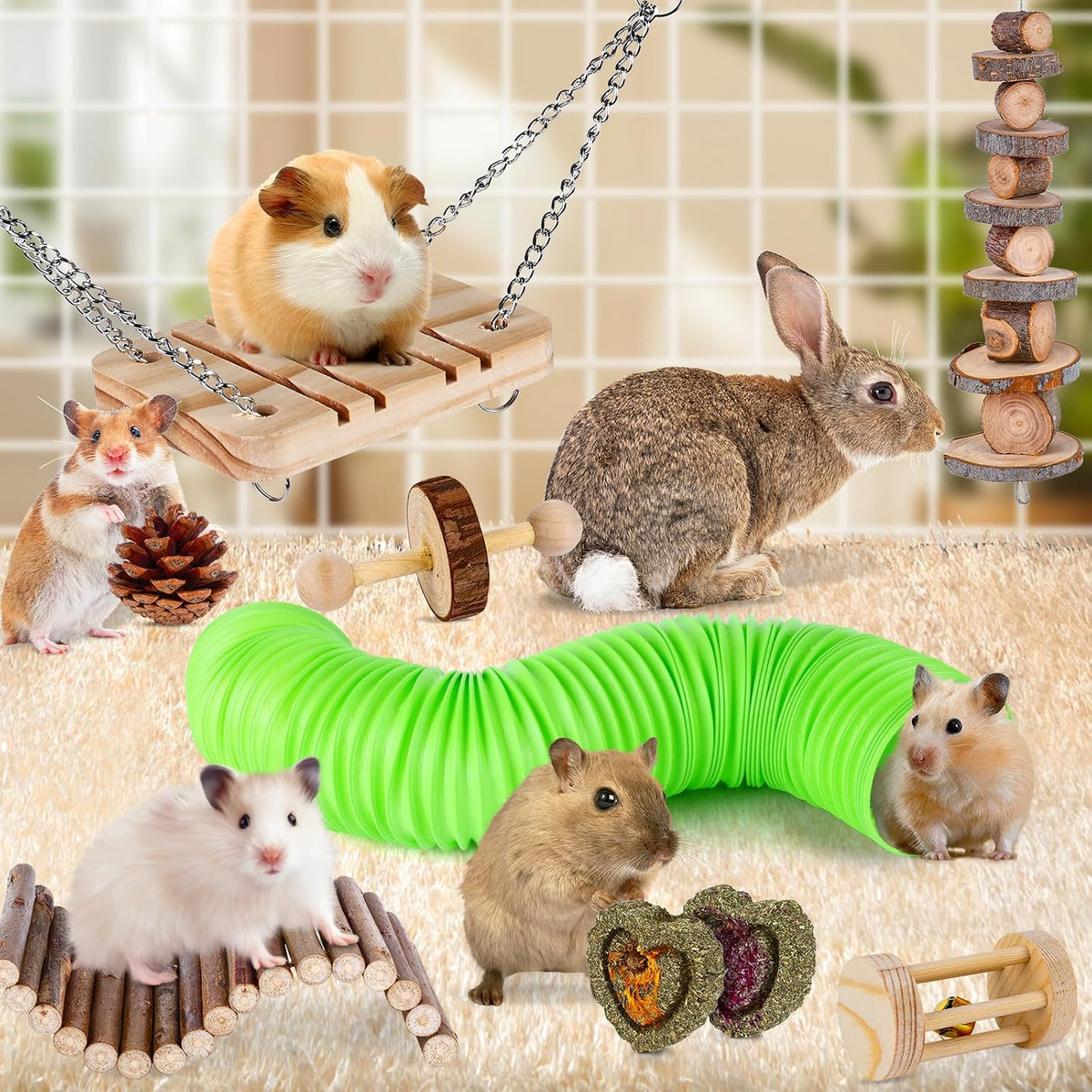 52Pcs Rabbit Chew Sticks, Guinea Pig Toys - 28Pack-hamster toys - image 2