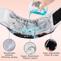 Washable Belly Bands for Male Dogs, Reusable Dog Diapers Male - Medium (15"-17") / Tabby-Print - image 2