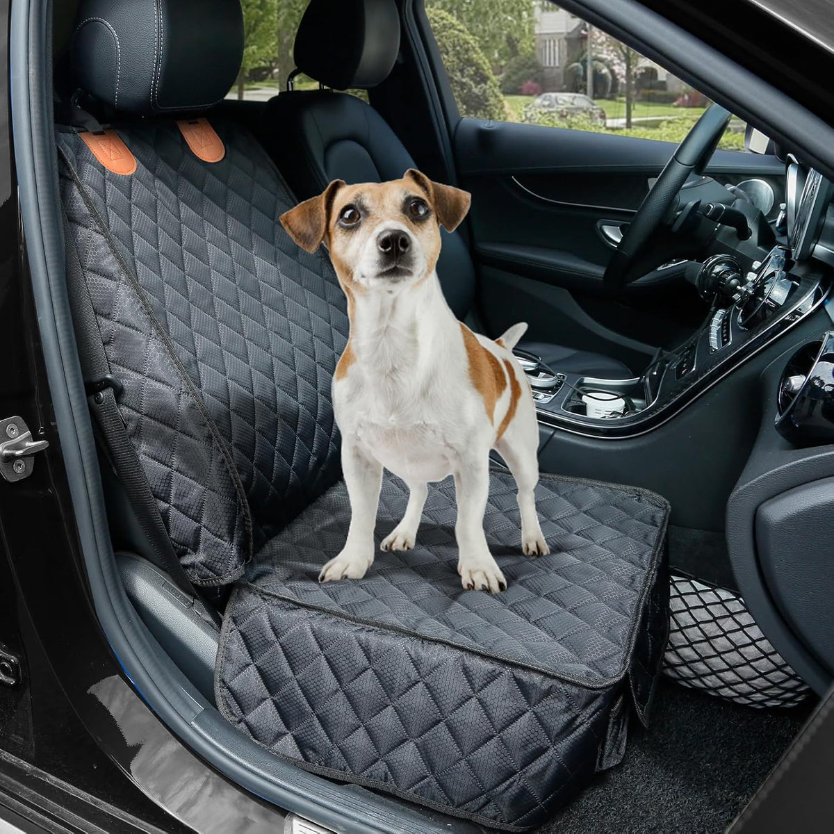 2 Pack Pet Car Seat Cover for Front Seat - black - image 4