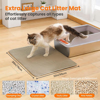 Cat Litter Mat, Double Layer Honeycomb Litter Box Mat – Daily Care for Cats - 30x22 Inches / Beige - image 2