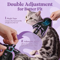 rabbitgoo Cat Harness and Leash Set, Step-in Soft Vest - L / Black-Light Purple - image 2