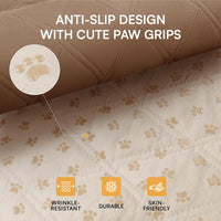 Luciphia Waterproof Couch Cover for Dogs - Light Brown+khaki / 68" x 82" - image 3
