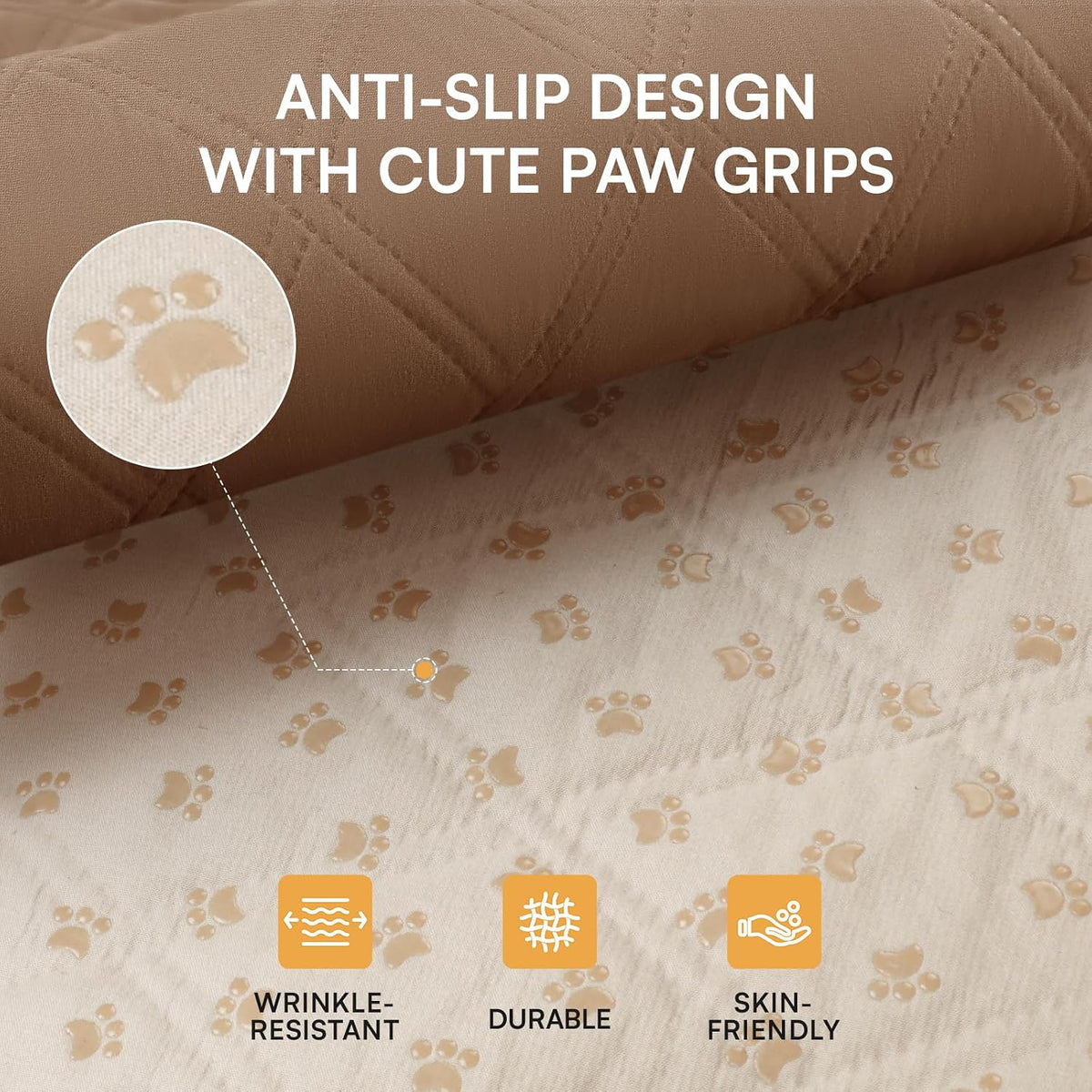 Luciphia Waterproof Couch Cover for Dogs - Light Brown+khaki / 68" x 82" - image 3