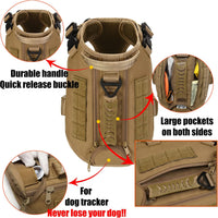 Tactical Dog Backpack Harness for Large Breed Original Design Metal - L / Khaki (vest only) - image 2
