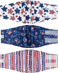 CuteBone Dog Diapers Male Belly Bands 3 Pack for Male Dogs Reusable Puppy Wraps DM66M