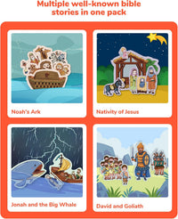 CHEFAN Noah's Ark Felt Board Bible Stories - Noah's Ark & Other 3 Bible Stories Set - image 2