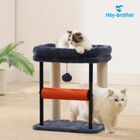 Hey-brother Cat Tree, Sturdy Tower with Sisal-Wrapped Columns - 18.9 inches / Smoky Gray - image 2