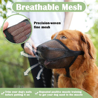 Mayerzon Soft Mesh Dog Muzzle for Small Medium Large Dogs Anti - Black / L [Snout Cir: 11"-12.25"] - image 3