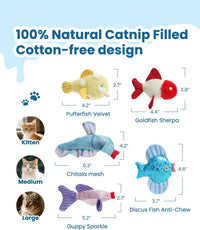 Nocciola Sardines Catnip Toys for Indoor Cats - colorful - image 3