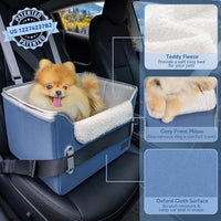PETSFIT Dog Car Seats for Small Dogs, Patented Safety Buckles - Oxford Cloth / Navy Blue - image 4
