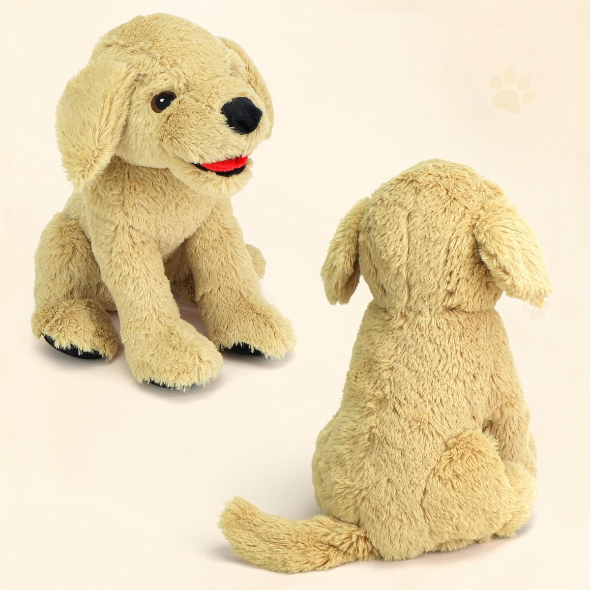 LotFancy Dog Stuffed Animals Plush - Beige / 12 inch (Pack of 3) - image 4