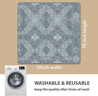 nunubaby Washable Pee Pads for Dogs, Stylish, Non-Slip and Leak-Proof Pee Pads. Reusable Potty Pads for Dogs for Crates and Floors.(Blue/Multi, 72" x72" )