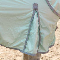Horse Fly Sheet with Detachable Neck Cover & Belly Wrap, Adjustable Fly Sheet for Horses, Ventilated Airflow Mesh Equine Cooling Summer Flysheet Green 66