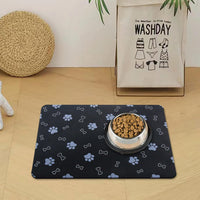 Pet Cat Dog Food Mat Non Slip Mat for Dog Water Bowl Mat Quick Dry - Black / 18.1*11.8 in