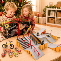 RNGODO 14-in-1 fingerboard skatepark set with ramps, rails, 8 finger skateboards and finger bike - view 5