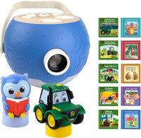 Kids Pink Book Projector, 5 Read Aloud Fairytale Stories - John Deere, Owl & Projector