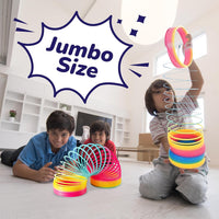 6 Inch Jumbo Rainbow Spring Coil Toy for Kids Neon Plastic Spring Toy – Fun for Kids & Family - image 3