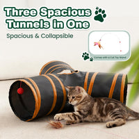 Love's cabin Cat Tunnel for Indoor Cats - Black&Orange / S (23.6"x13"x11") - image 4
