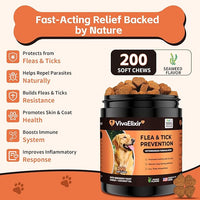 Flea and Tick Prevention for Dogs – 200 Soft Chews - Dog Flea and Tick Treatment & Oral Flea Pills – Skin & Coat Health - Made in USA - for Small, Medium, Large Dogs