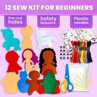 QUOKKA kids sewing kit with 12 felt toy projects and storage box - view 16