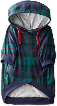 Rocky – The Orginal Lightweight Hooded TEE 100% Organic Cotton Dog Hoodie Pet Coat Sweater for Small, Medium, Large Dogs, Black Watch Plaid, Medium