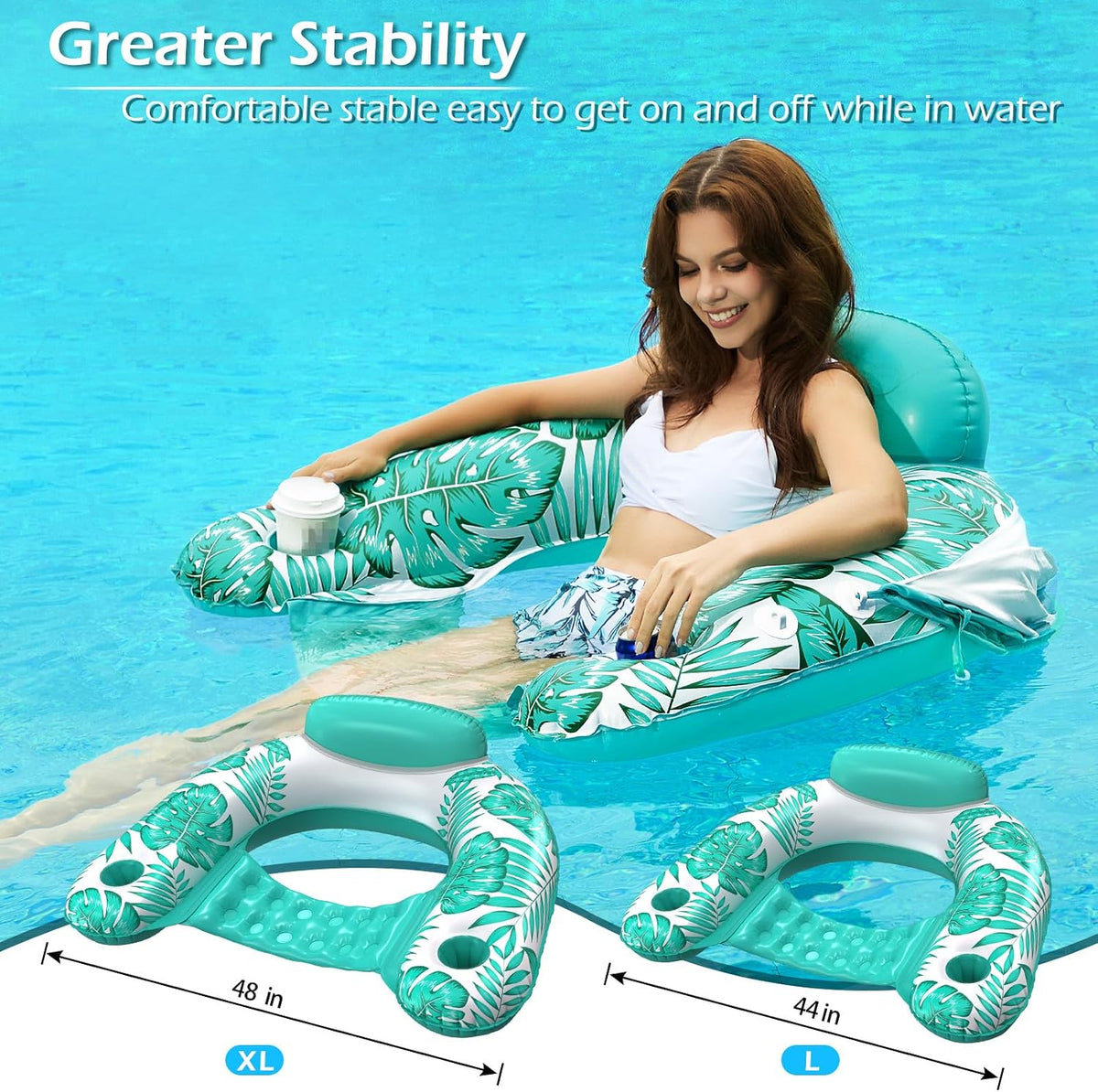 Jasonwell Pool Float with Canopy - green / X-Large - image 4