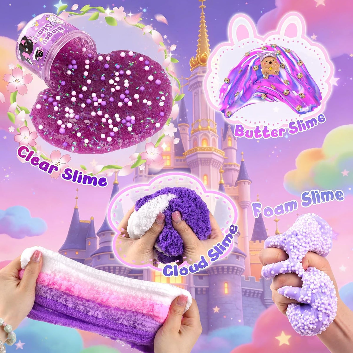 6-Pack Pink Slime Kit for Girls - Purple - image 3