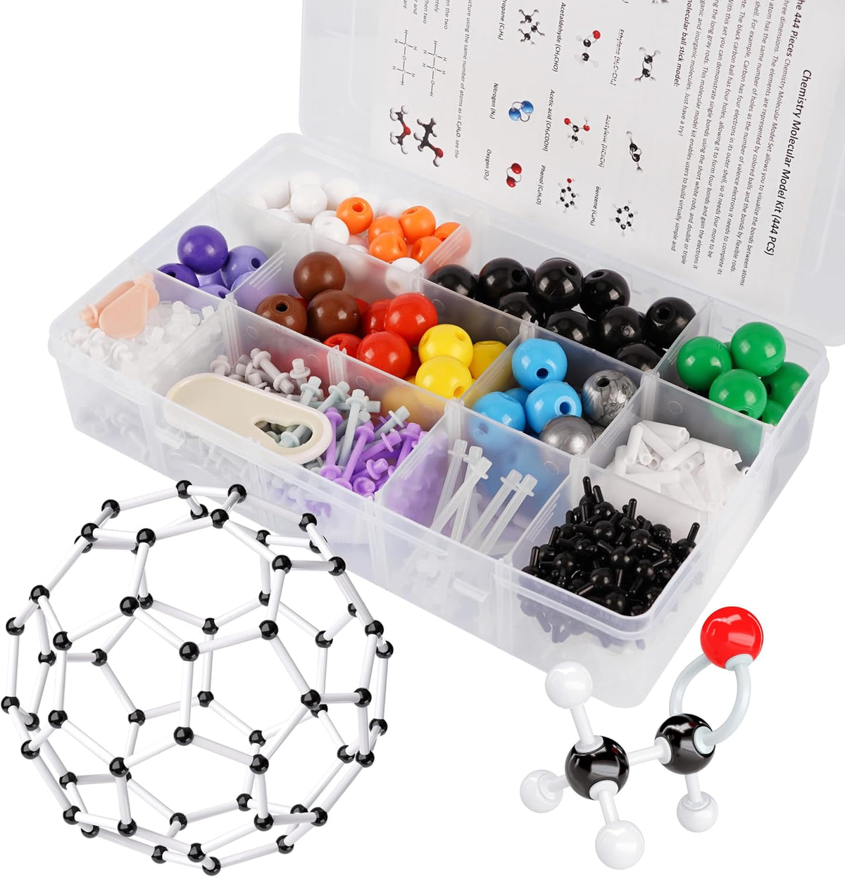 YCHOULEK 444 piece molecular model kit with atoms and bonds for organic chemistry