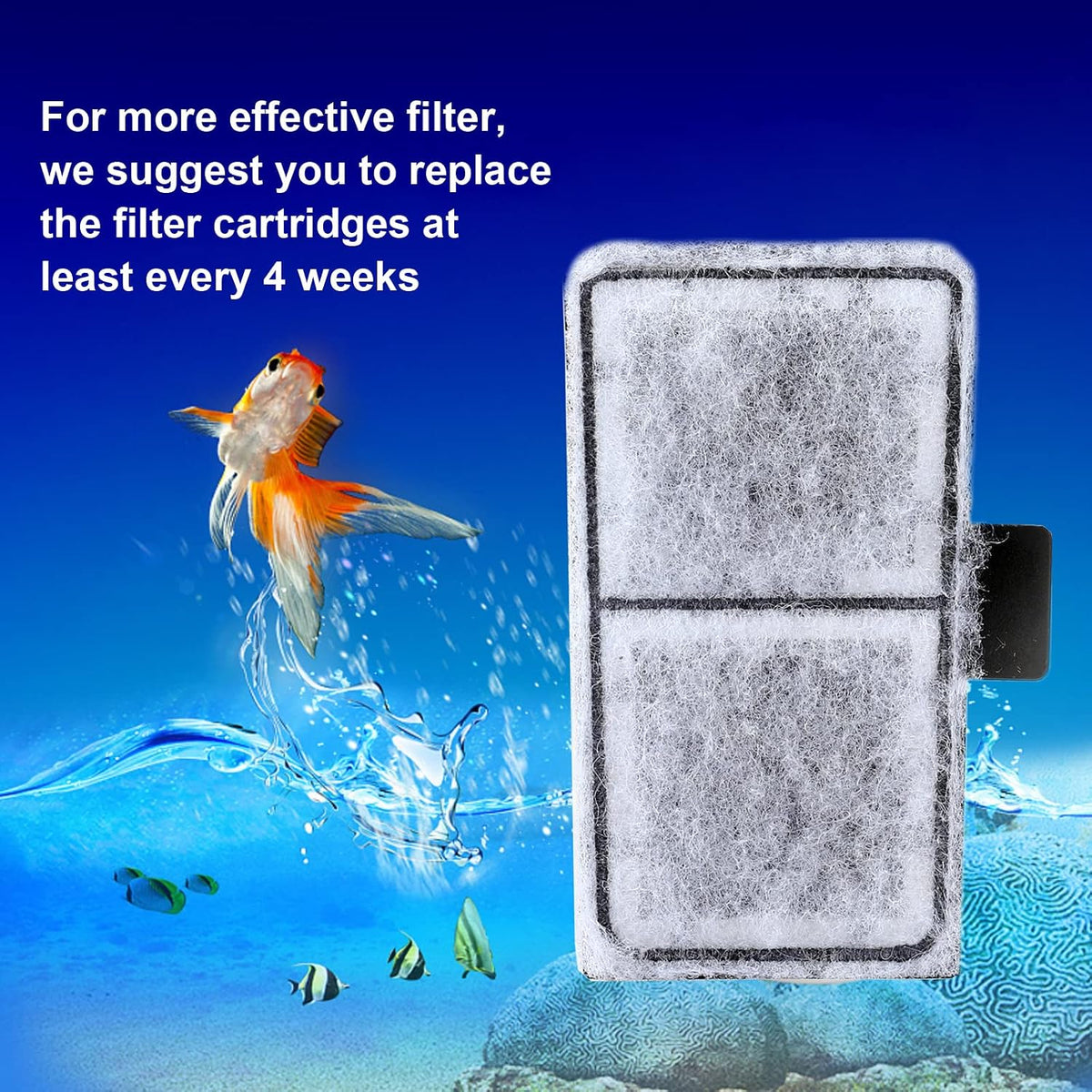 AQQA 8 Pack Aquarium Filter Cartridge Replacement Fish Tank Filter - 8 Pack Filter Cartridge-M - image 4