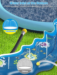 Jasonwell non slip splash pad sprinkler for kids and dogs spraying water in a backyard - view 20
