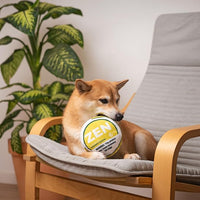 Zen Pupper Deckies Parody Dog Toy - Plush Squeaky and Crinkle Funny Dog Toy (Citrus Lick)