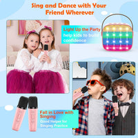 Karaoke Machine with 2 Microphones for Kids - Pink - image 2