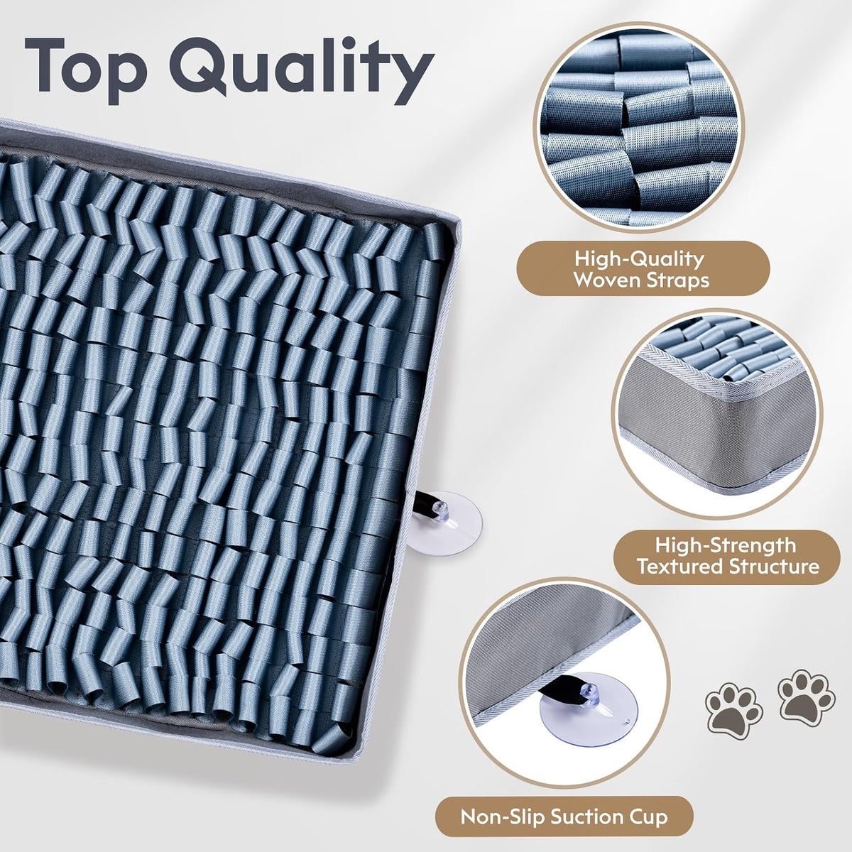 FunFurry Snuffle Mat for Dogs, Dog Puzzle Mat - Silver / 17" X 15" - image 3