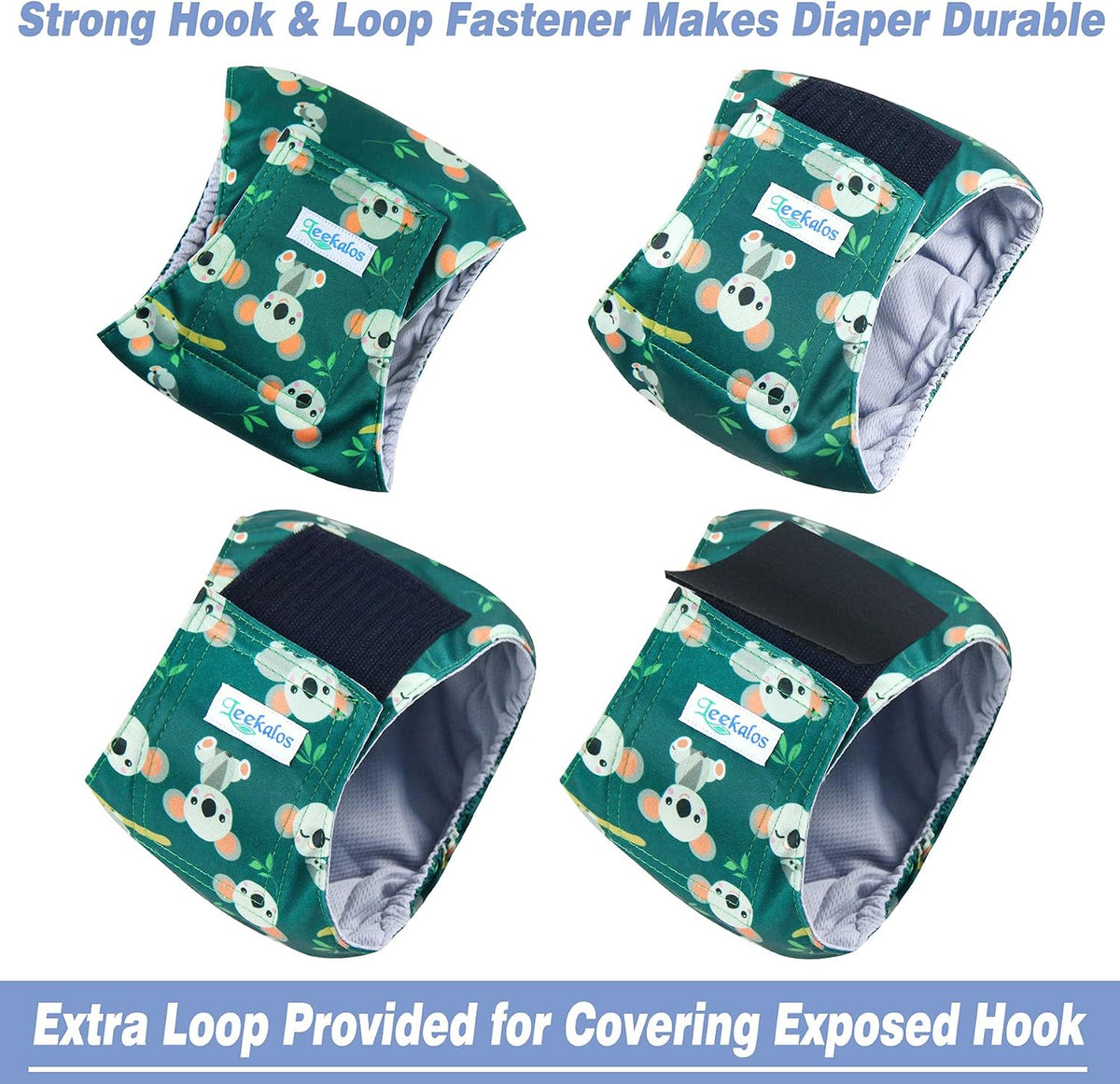 Leekalos Male Dog Diapers - X-Small / Koala(Gray Lining) - image 3