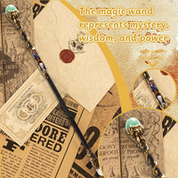 Rich Boxer handcrafted crystal magic wand in wood with gemstone accents, 13.5 inches - view 3