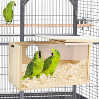 Parakeet Nesting Box Cockatiel Nesting Natural Pine Bird Nest Bird - XL(13.3*7.4*6.6inch) - image 2
